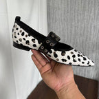 Damen modische Ballerinas mit auffälligen Loch- und Schnallendetails R&B