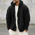 Herren Fleecejacke mit praktischem Reißverschluss und Kapuze R&B