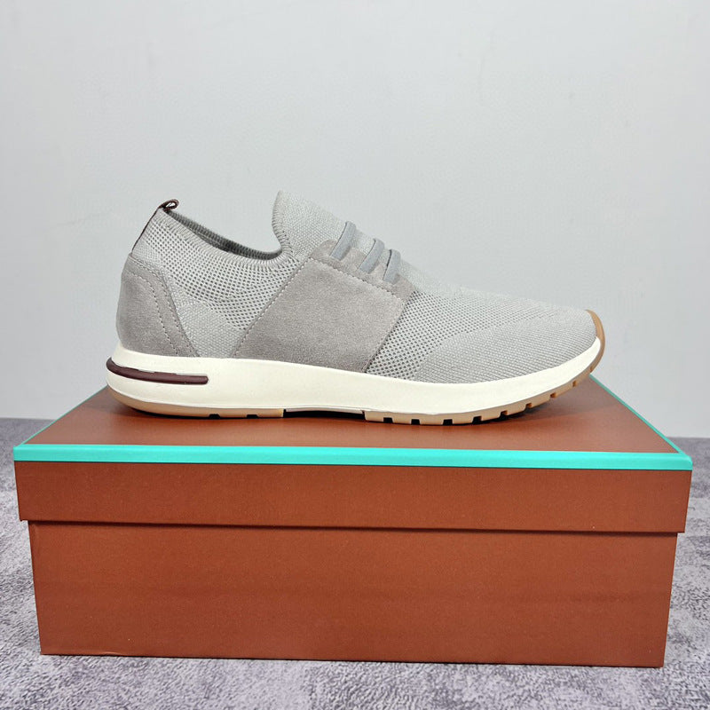 Damen Bequeme Slip-On Sneakers mit elastischer Strickoberfläche und dämpfender Sohle R&B