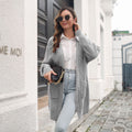 Damen Lässige Strickjacke mit tiefem V-Ausschnitt und praktischen Taschen R&B