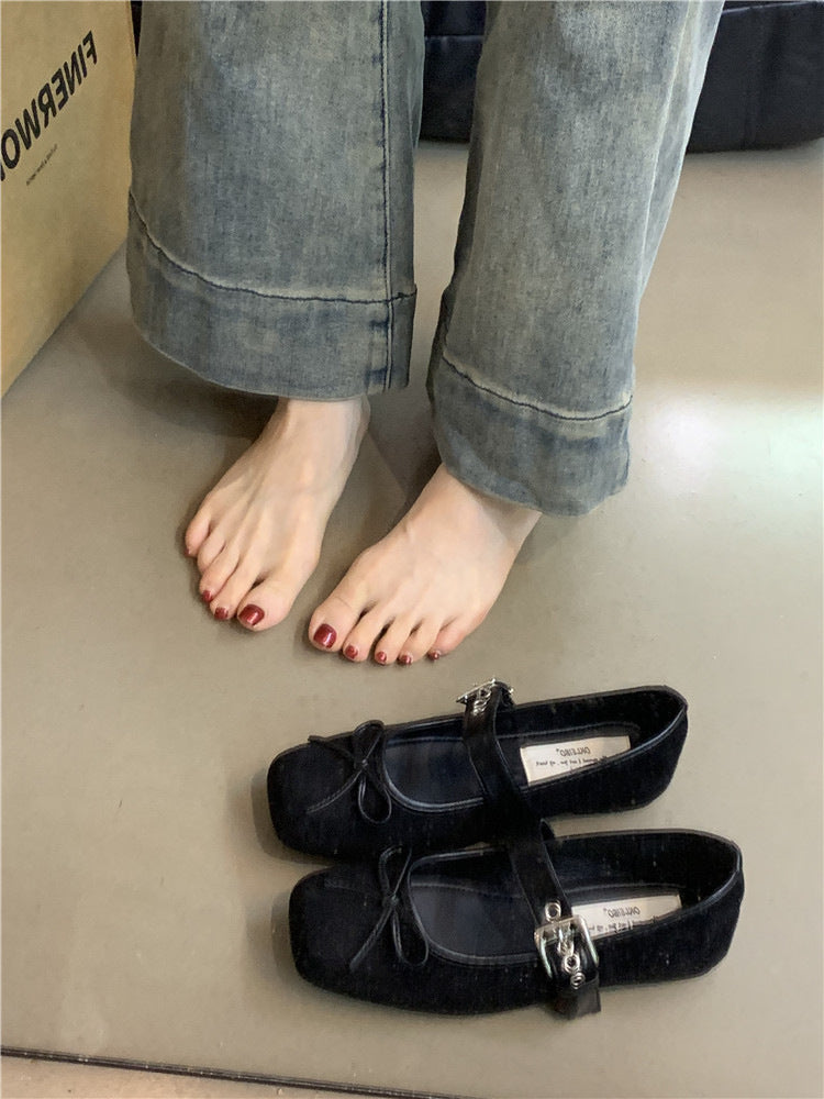 Damen Ballerinas mit modischem Schnallen-Detail und bequemem Fußbett R&B