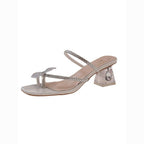 Damen glamouröse Sandalen mit glitzernden Blüten-Details R&B