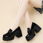 Damen Moderne Plateau-Schuhe mit modischer Schnallen-Detail R&B