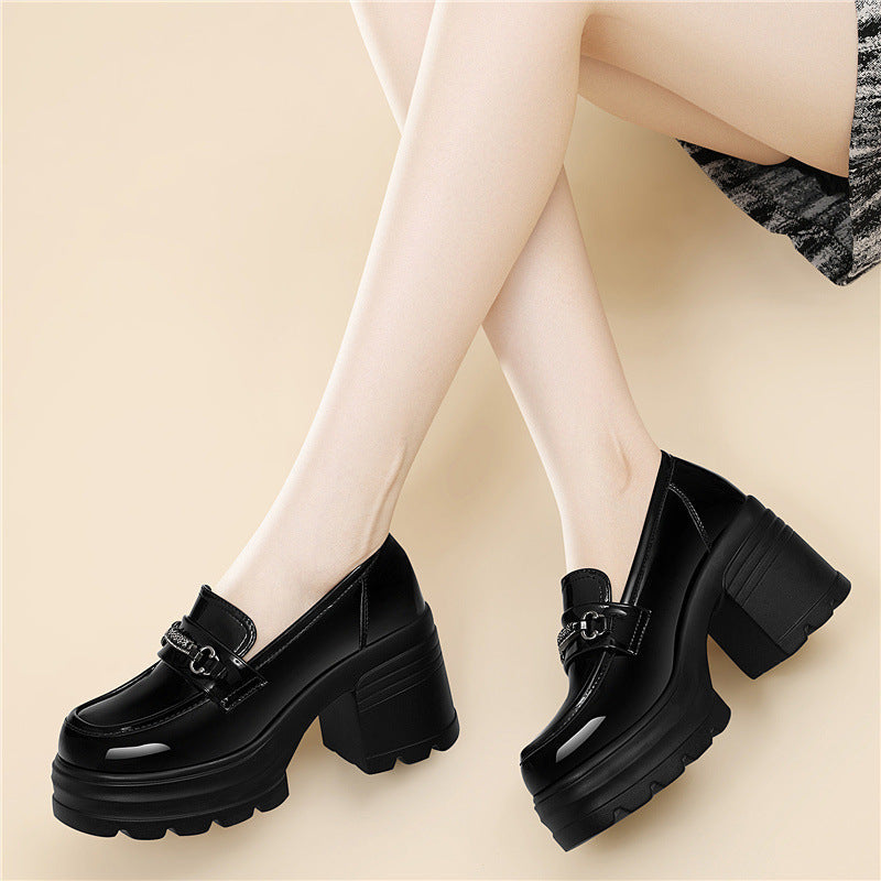 Damen Moderne Plateau-Schuhe mit modischer Schnallen-Detail R&B