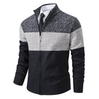 Herren modische Strickjacke mit strukturiertem Farbblockdesign R&B