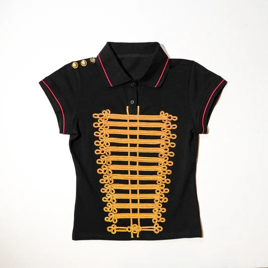 Damen Poloshirt und Shorts Set im Militärstil R&B
