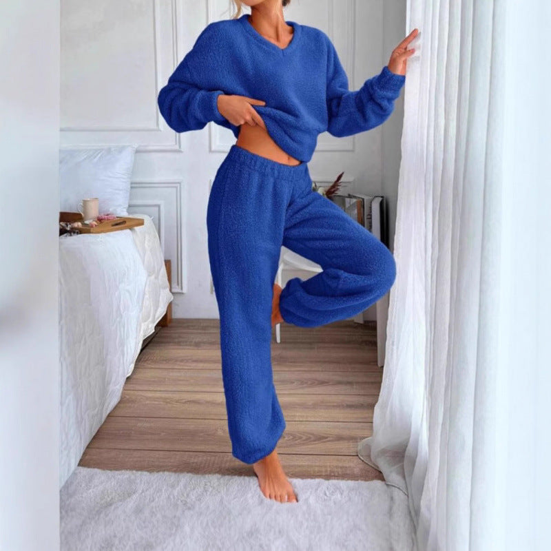 Damen Kuscheliges Fleece-Lounge-Set mit elastischem Bund R&B