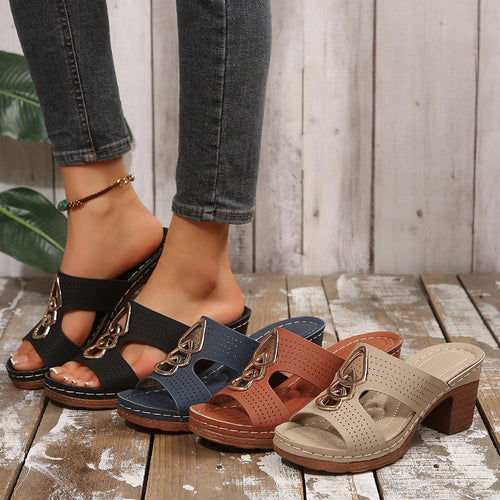 Damen offene Mules mit dekorativen Details R&B