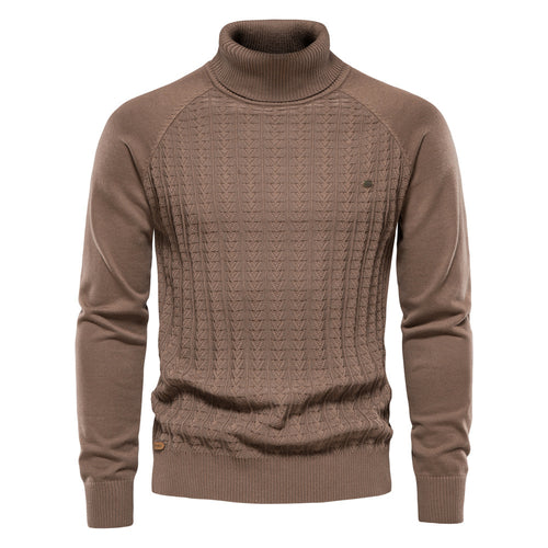 Herren Rollkragenpullover mit strukturiertem Muster R&B