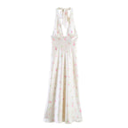 Damen Maxikleid mit feinen Rüschen und floralem Design R&B