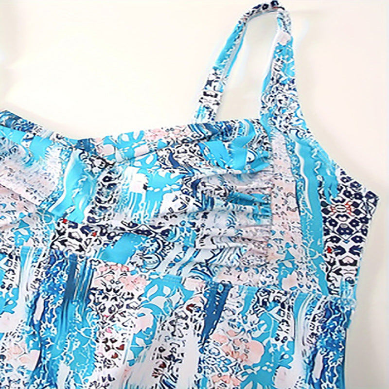 Damen Tankini-Oberteil mit modischem Schnitt und unterstützenden Raffungselementen R&B