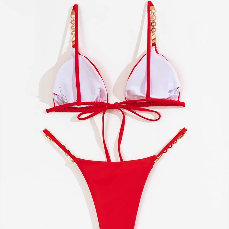 Damen Triangel-Bikini mit luxuriösen Kettenakzenten R&B