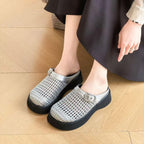 Damen Clogs mit stilvollem Wabenmuster und komfortablem Plateau R&B