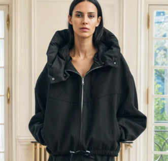 Damen Oversized Sweatjacke mit voluminösen Ärmeln und bequemen Taschen R&B
