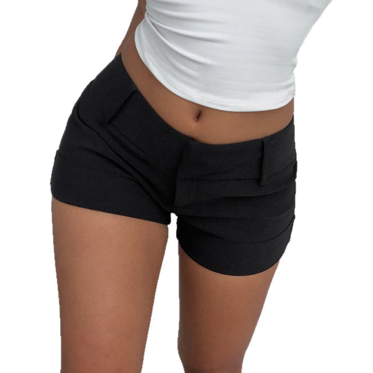 Damen stylische Shorts mit komfortablem hohen Bund und umgeschlagenem Saum R&B