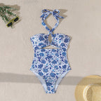 Damen Einteiler Badeanzug mit raffinierten Cut-Outs und modischem Halterdesign R&B