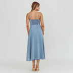 Damen Maxikleid mit zarter Korsett-Details R&B