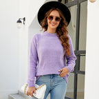 Damen modischer Strickpullover mit strukturiertem Waffelstil