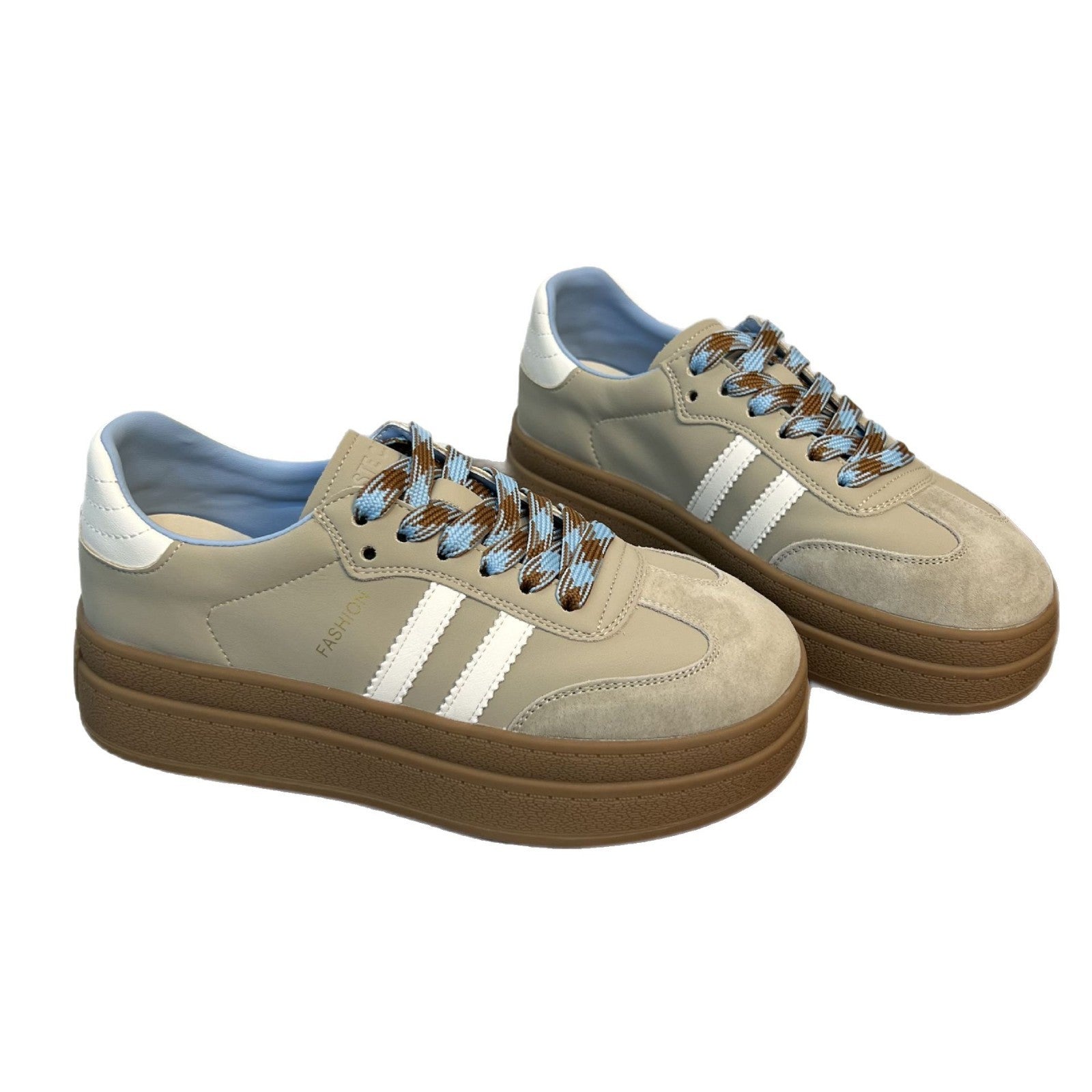 Damen Chunky Sneakers mit modischer Plateau-Sohle und atmungsaktiver Obermaterialstruktur R&B
