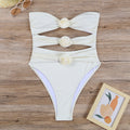 Damen Cut-Out Einteiler Badeanzug mit floralem Detail R&B