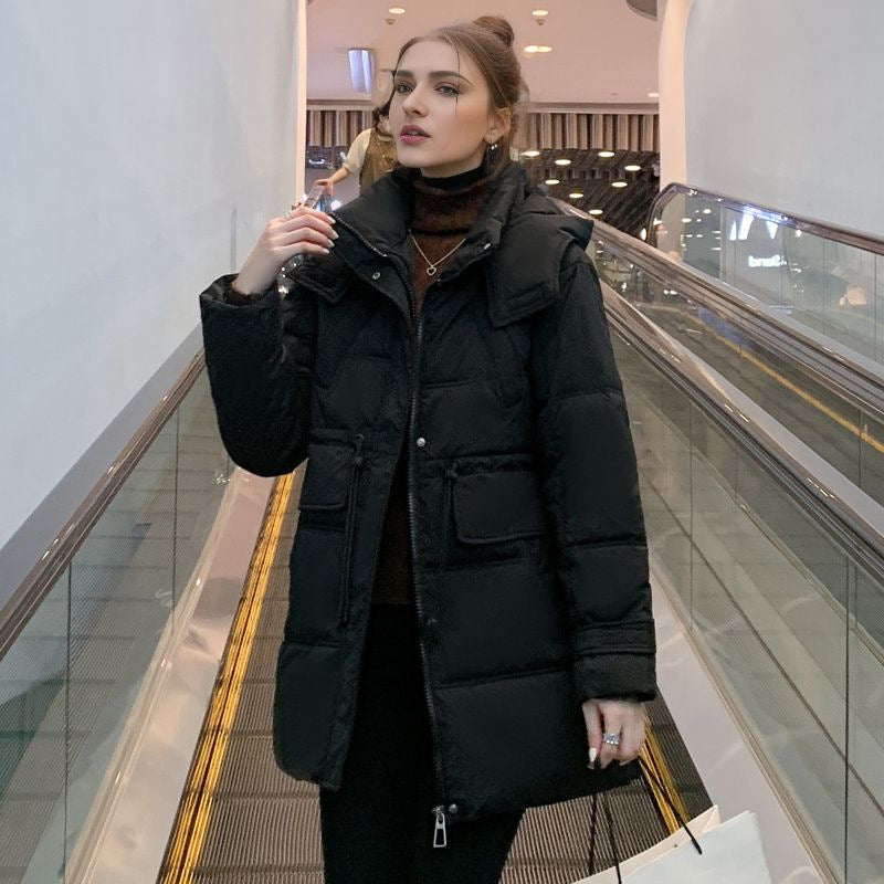 Damen warme Winterjacke mit praktischer Kapuze R&B