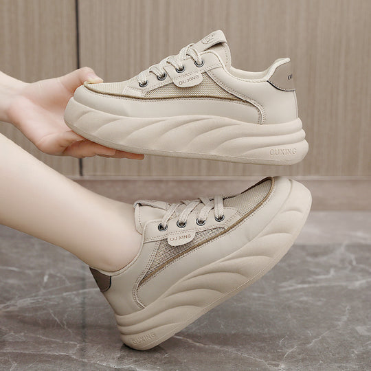 Damen modische Sneakers mit hochgezogenem Sohlenprofil und atmungsaktiven Mesh-Einsätzen R&B