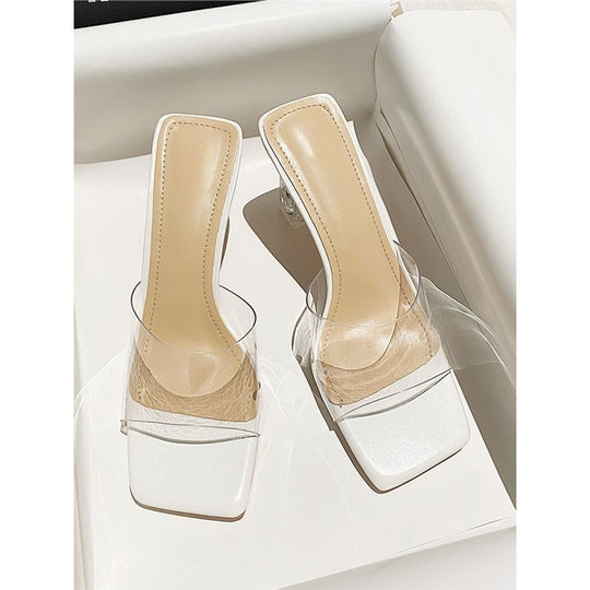 Damen transparente Mules mit elegantem Design R&B
