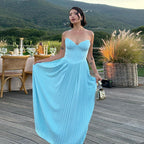 Damen Maxikleid mit strapazierfähigem Oberteil und eleganten Falten R&B