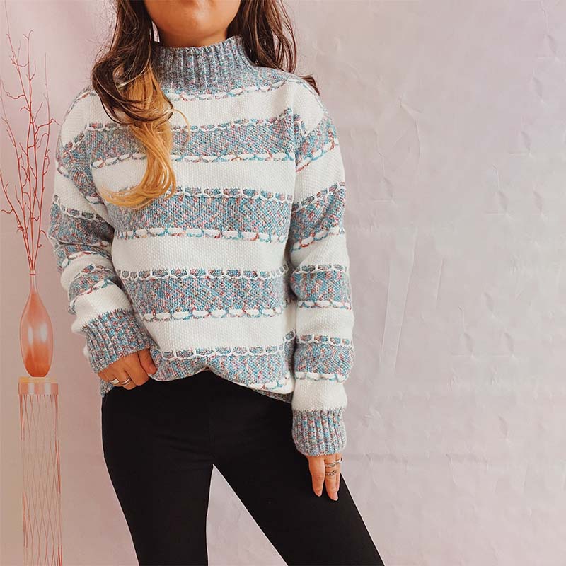 R&B | Gestreifter Strickpullover im Modernen Stil