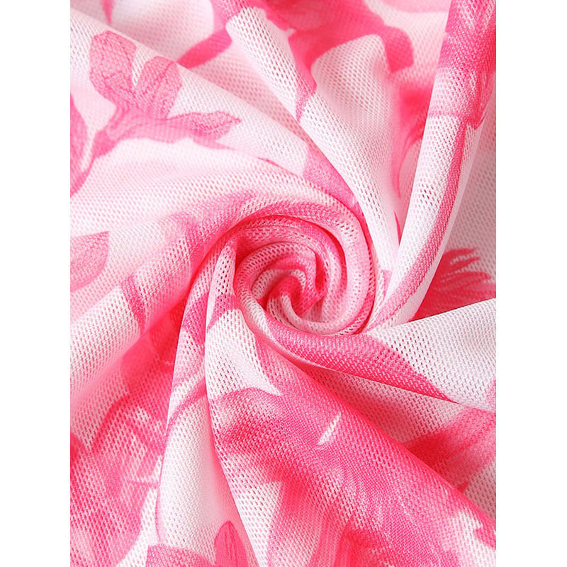 Damen Badeanzug mit floralem Design und passendem Maxiskirt