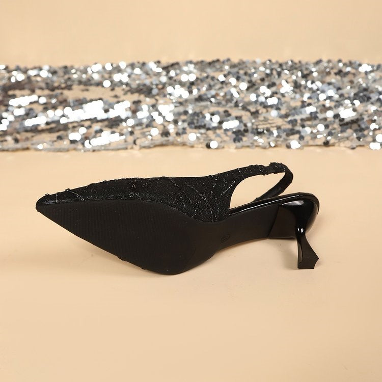 Damen Elegante Slingback-Pumps mit funkelndem Design R&B