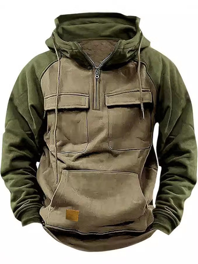 Herren funktionale Kapuzenjacke mit praktischen Taschen R&B