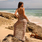 Damen luftiger gehäkelter Strandüberwurf R&B