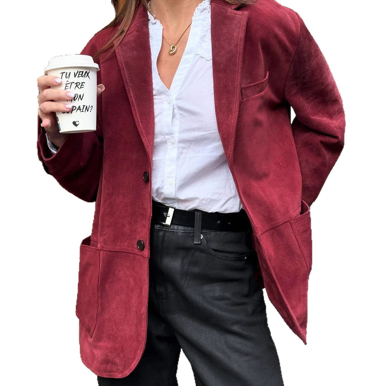 Damen Luxus Kurzjacke aus hochwertigem Wildleder R&B