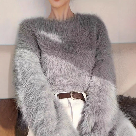 Damen Flauschiger Pullover mit weichem Material und modischem Design R&B