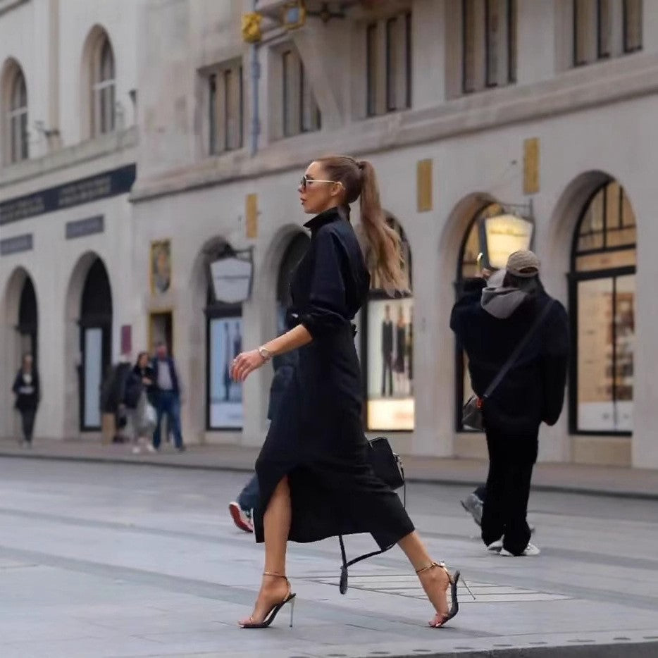 Damen Elegantes Maxikleid mit schickem Schlitz und stilvollen Details R&B