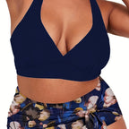 Damen Zweiteiliges Badeoutfit mit lässigem Wickelrock R&B