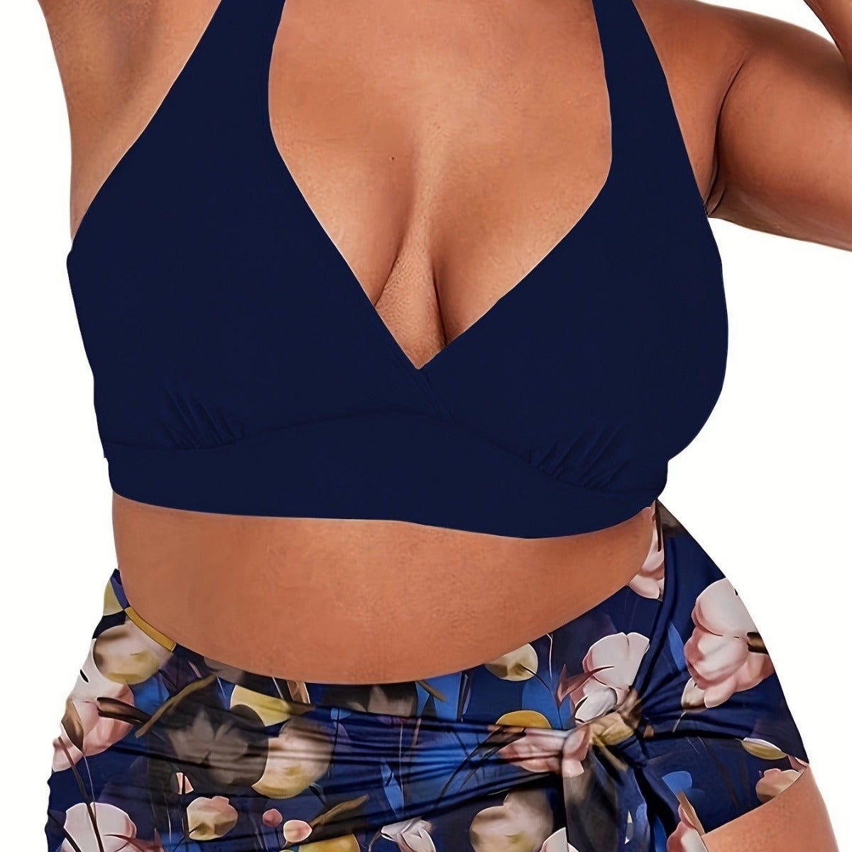 Damen Zweiteiliges Badeoutfit mit lässigem Wickelrock R&B