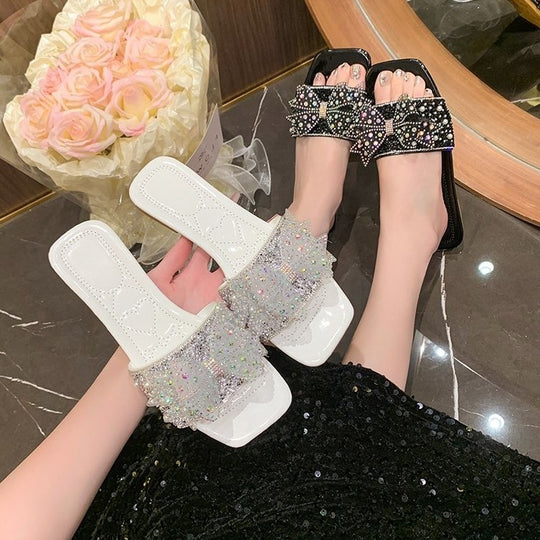 Damen Glamouröse Riemchen-Sandalen mit funkelnden Schmuckdetails R&B
