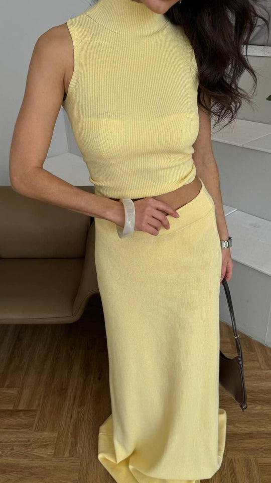 Damen Maxikleid mit elegantem Rundhalsausschnitt und taillierten Details R&B