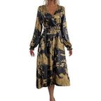 Damen Wickelkleid mit Glanz- und Mustereffekt R&B