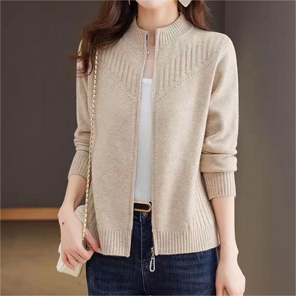 Damen Strickjacke mit hohem Kragen R&B