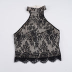 Damen Elegantes Spitzenoberteil mit hochgeschlossenem Design R&B