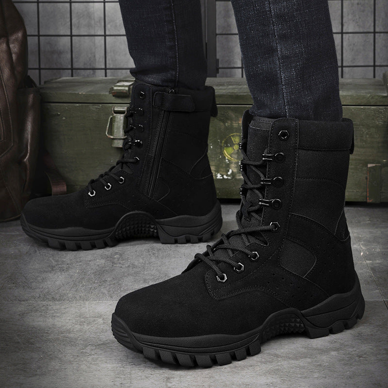 Herren Feste Tactical Boots mit seitlichem Reißverschluss und griffiger Sohle R&B