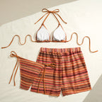Damen Bikini-Set mit modischen Streifen und verstellbaren Trägern R&B
