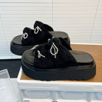 Damen Modische Plateauschuhe mit festlichem Schmuck R&B