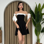 Damen modisches Sommerkleid mit Schleifen-Trägern und schmeichelndem Schnitt R&B