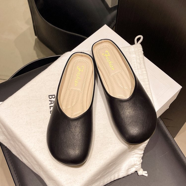 Damen modische Mules mit glänzendem Obermaterial R&B