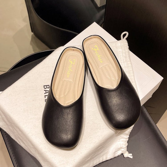 Damen modische Mules mit glänzendem Obermaterial R&B