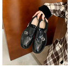 Damen elegante Schnürschuhe mit dekorativen Schnallen